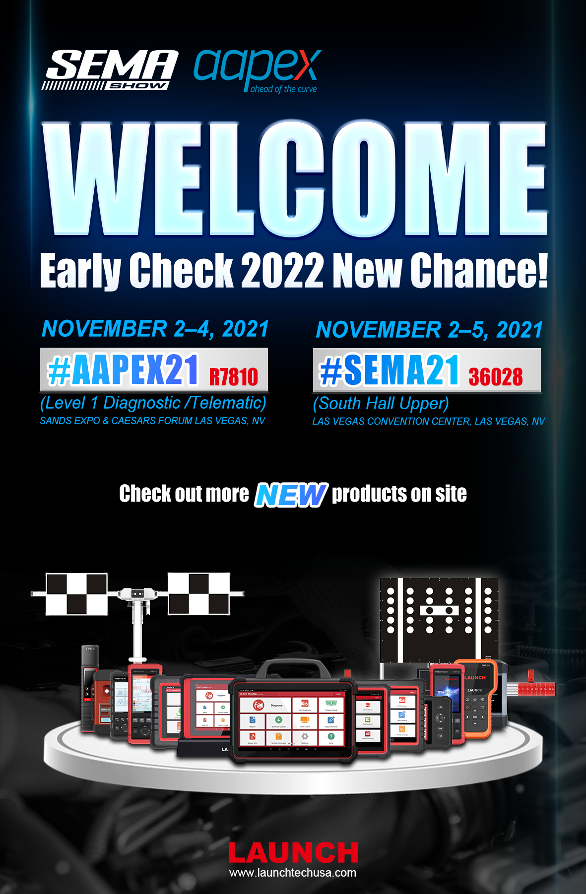 Experience the automotive aftermarket tools with LAUNCH at AAPEX and SEMA 2021 Exhibits