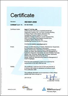 ISO 9001: 2008 Quality Management System Certificate