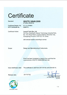 ISO/TS 16949: 2009 Quality Certificate