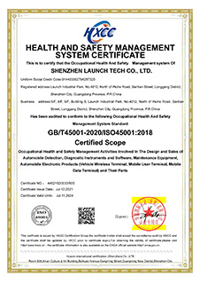 ISO 45001: 2018 Occupational Health and Safety Management System Certificate